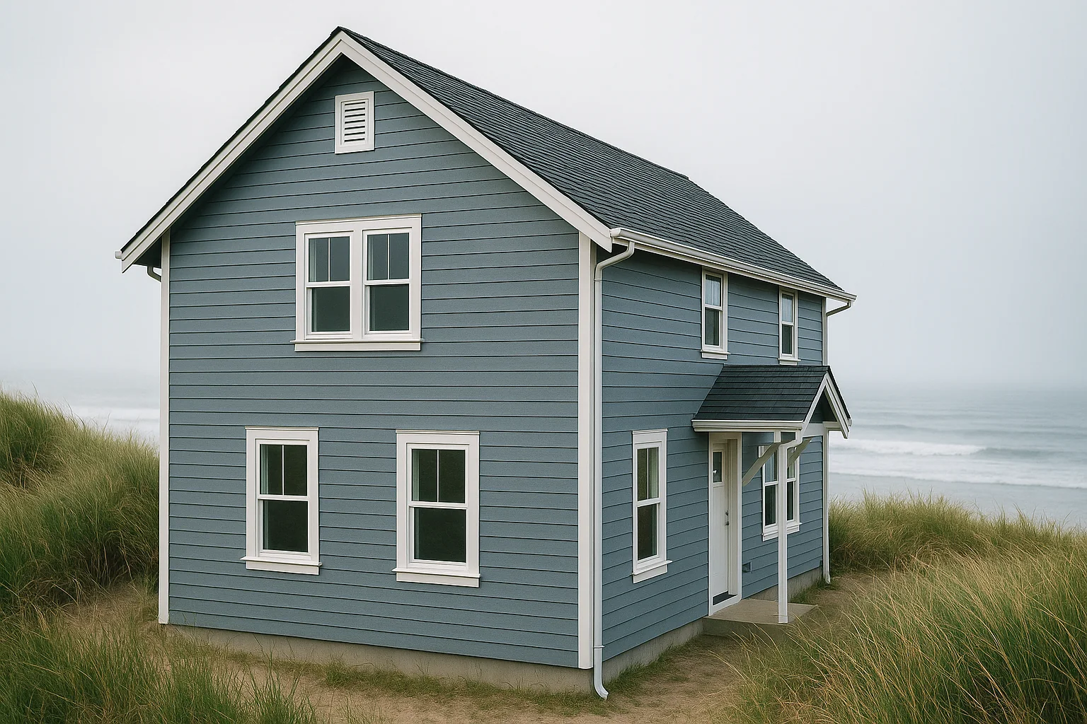 New fiber cement siding on an Oregon coast home in Newport